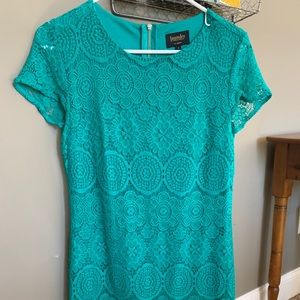 Laundry mini dress, size 2, turquoise